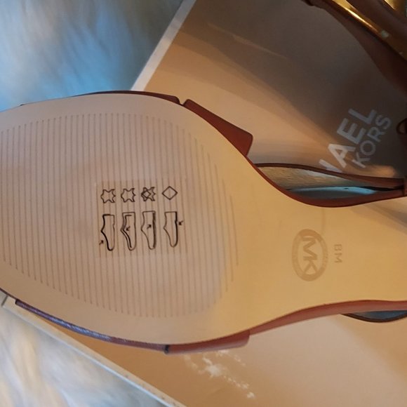 Michael Kors : Anya Mid Sandal : Luggage Leather : Size 8 : NWT - Picture 3 of 10